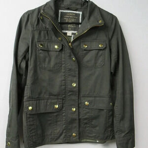 J. Crew Relaxed Boyfriend Field Jacket Dark Green Size XS